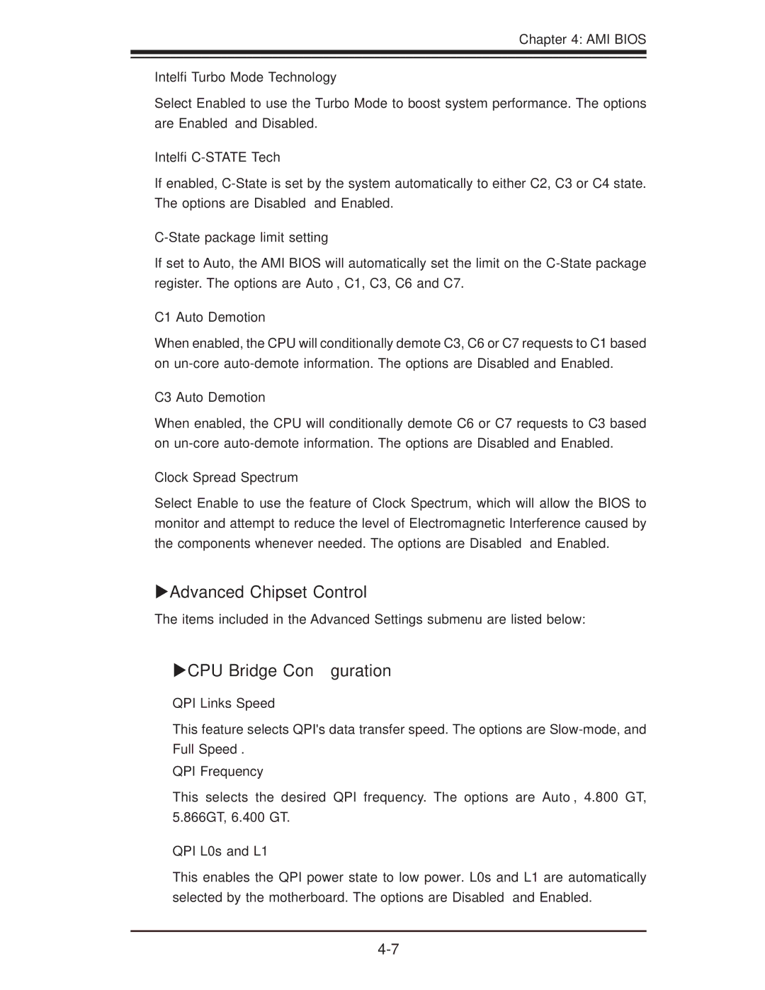 SUPER MICRO Computer X8DA3 user manual XAdvanced Chipset Control, Xcpu Bridge Conﬁguration 