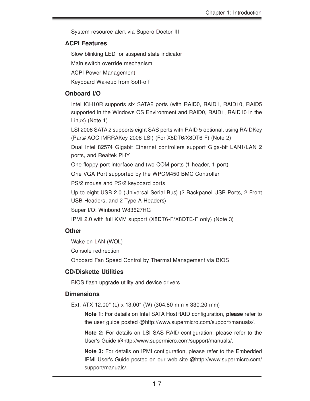 SUPER MICRO Computer X8DTE-F, X8DT6-F user manual Introduction System resource alert via Supero Doctor 