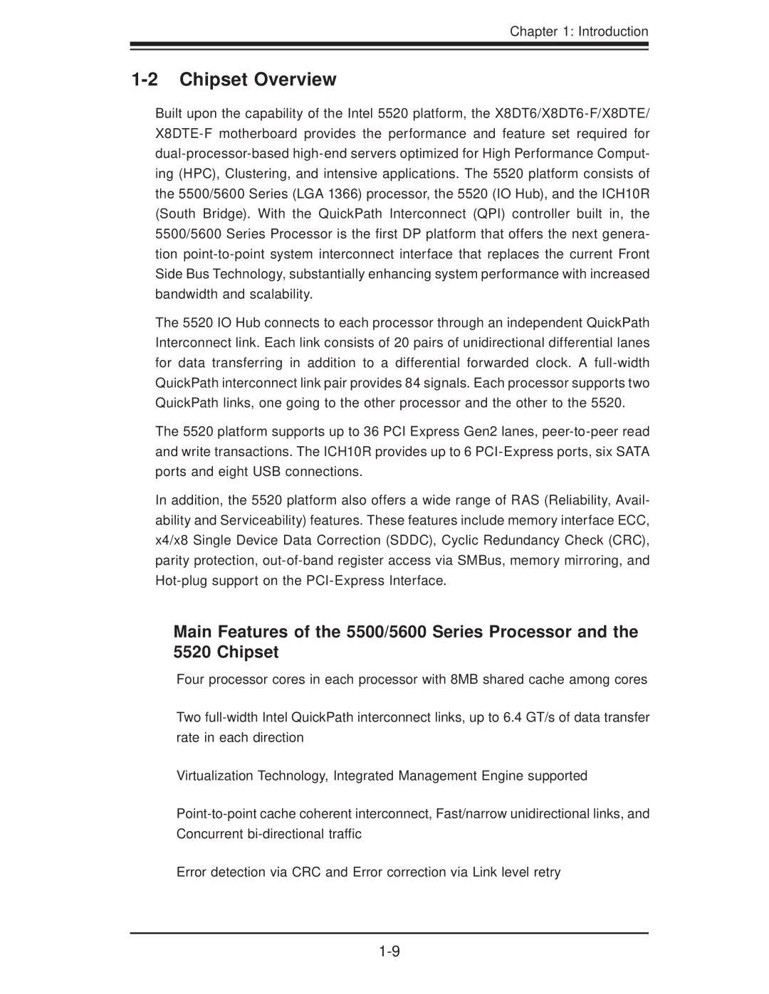 SUPER MICRO Computer X8DTE-F, X8DT6-F user manual Introduction 