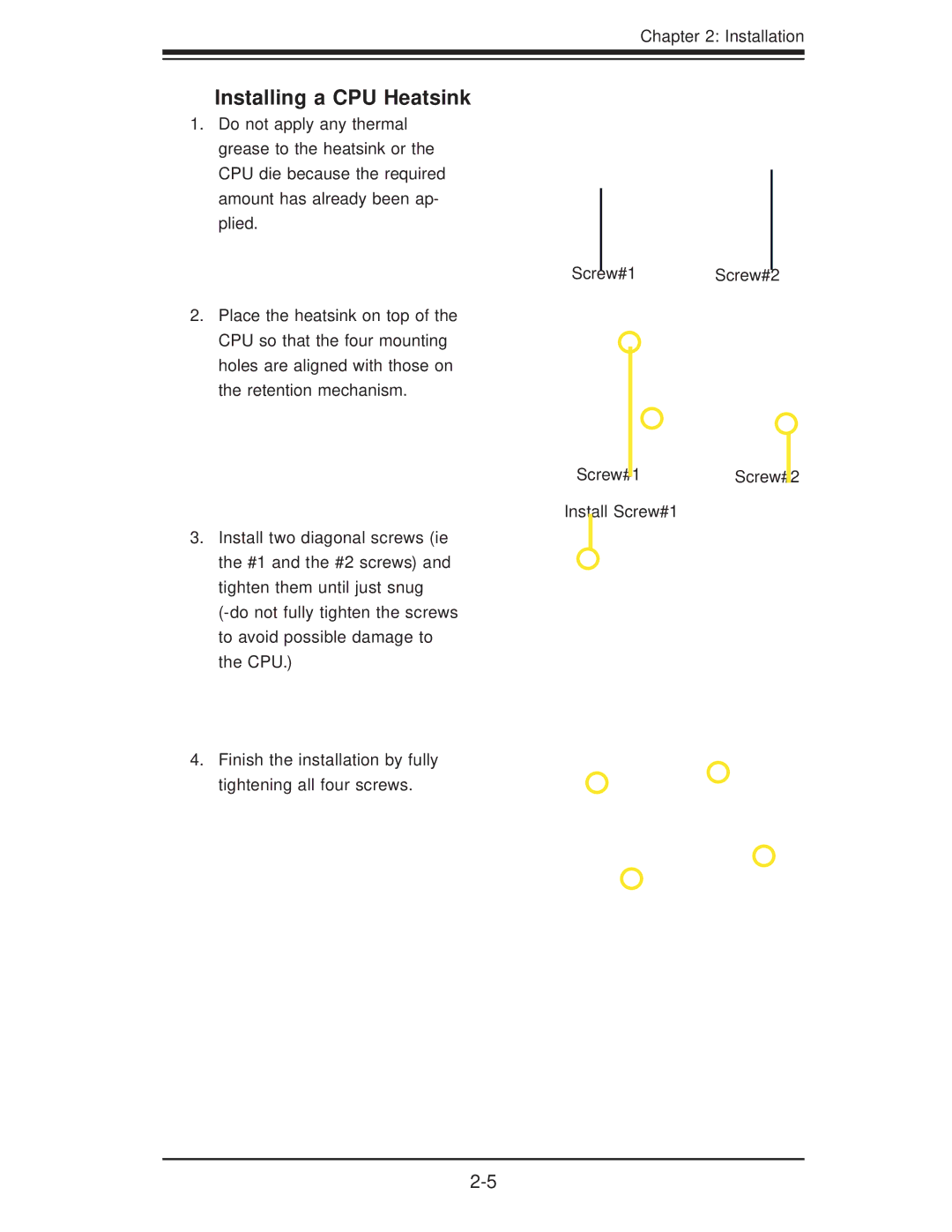 SUPER MICRO Computer X8DTE-F, X8DT6-F user manual Installing a CPU Heatsink 