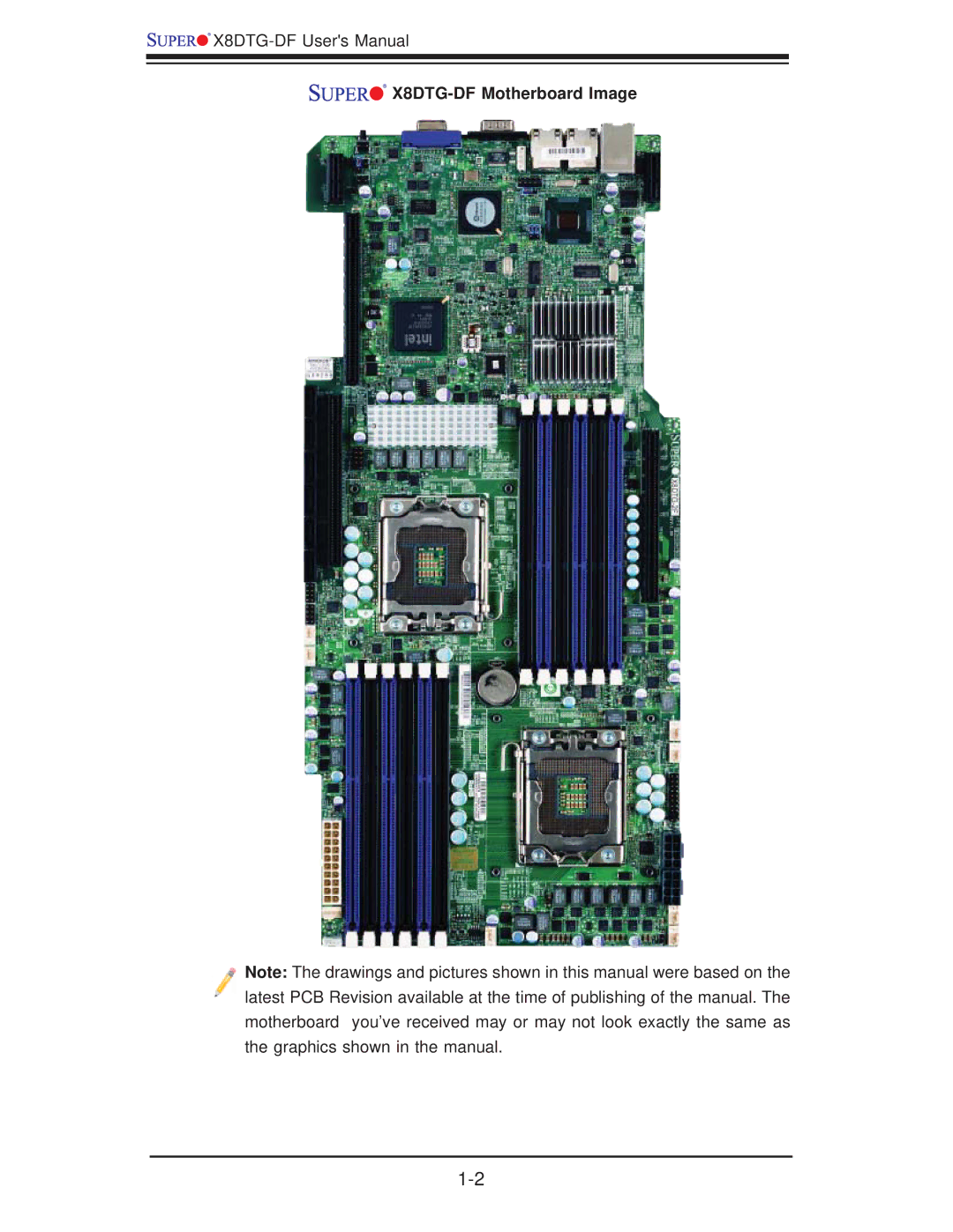 SUPER MICRO Computer user manual X8DTG-DF Motherboard Image 