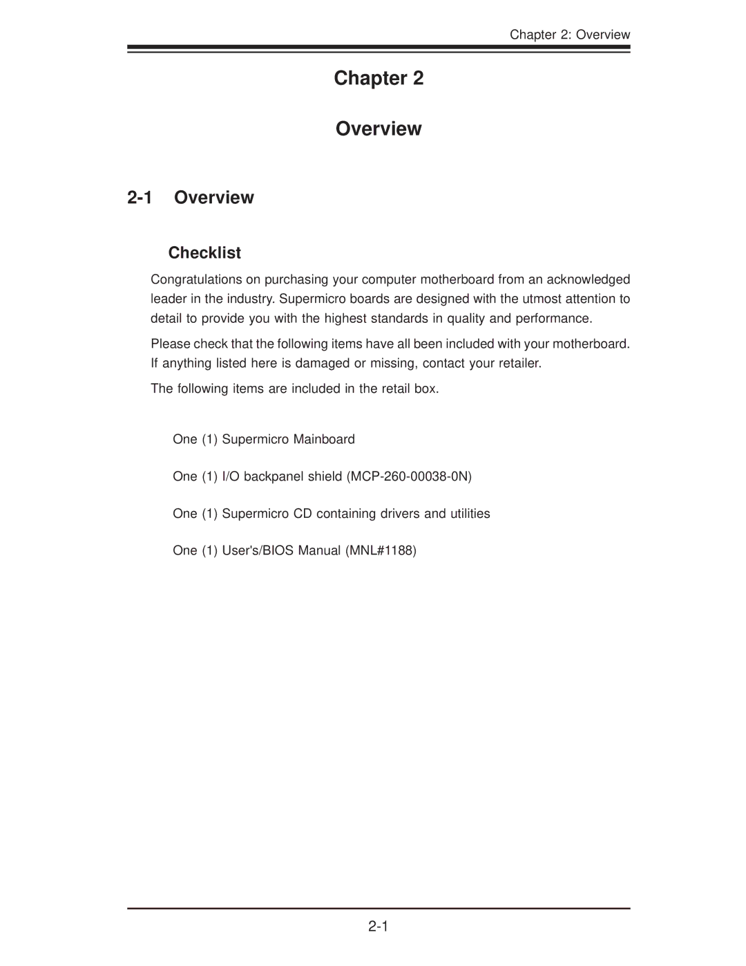 SUPER MICRO Computer X8DTU-6F+-LR, X8DTU-6TF+-LR manual Overview, Checklist 