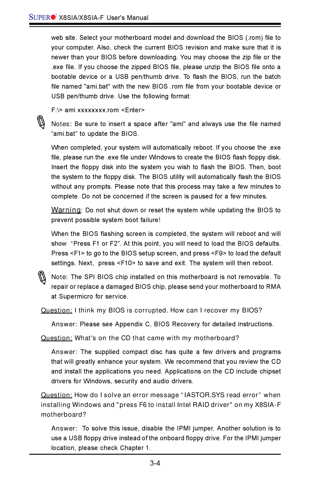 SUPER MICRO Computer X8SIA-F user manual Question Whats on the CD that came with my motherboard? 