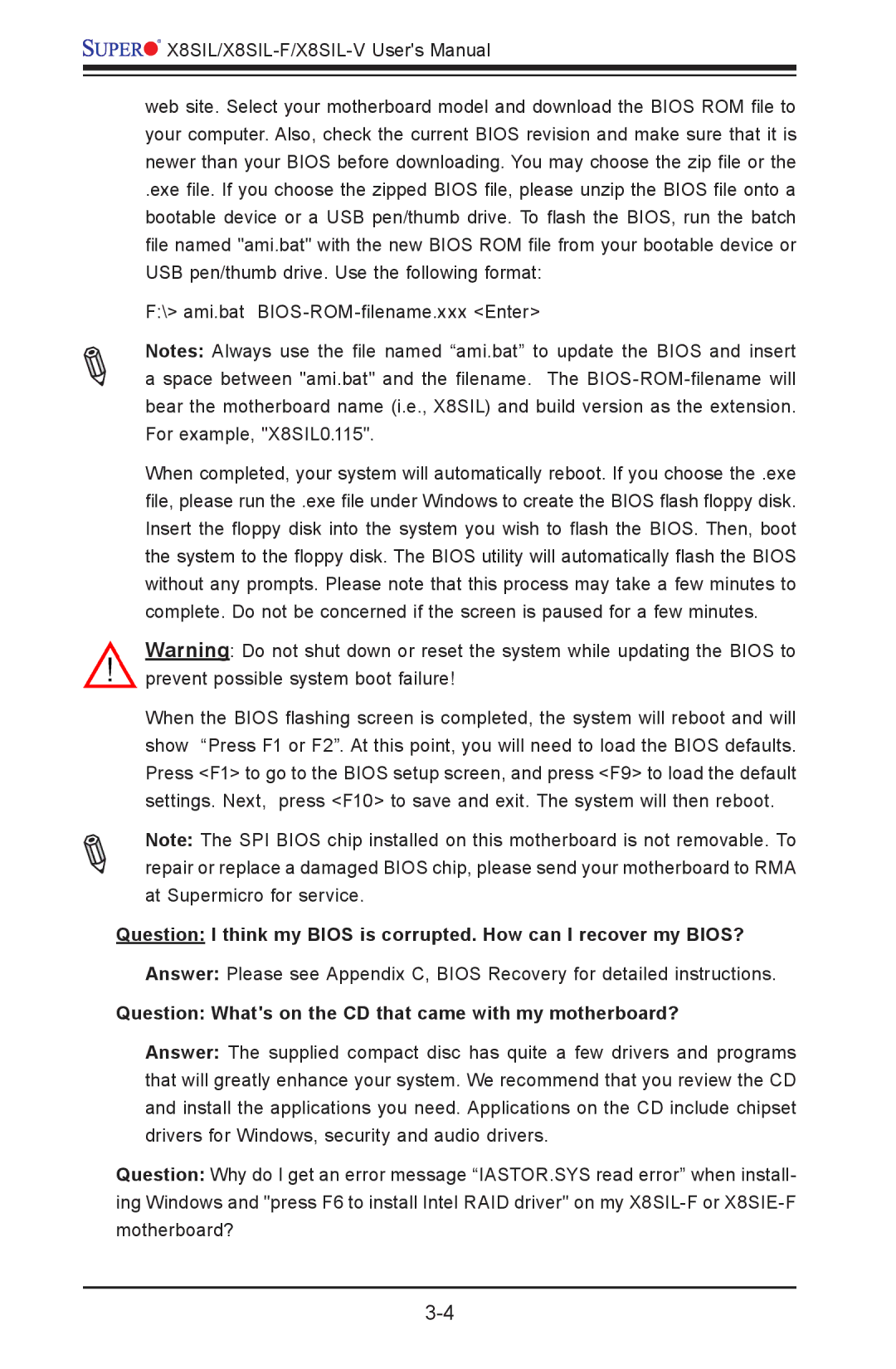 SUPER MICRO Computer X8SIL-V, X8SIL-F user manual Question Whats on the CD that came with my motherboard? 