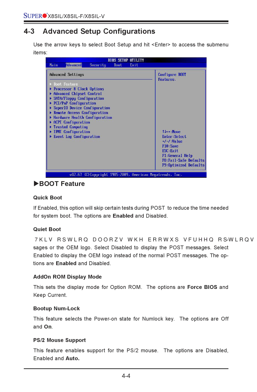 SUPER MICRO Computer X8SIL-F, X8SIL-V user manual Advanced Setup Configurations, BOOT Feature 