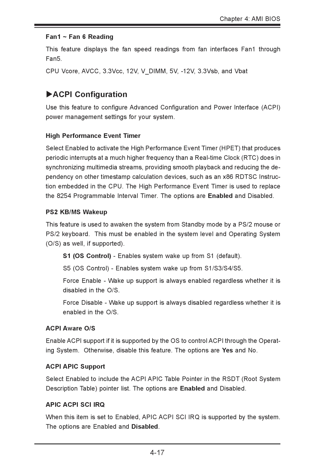 SUPER MICRO Computer X8SIL-V, X8SIL-F user manual ACPI Configuration 