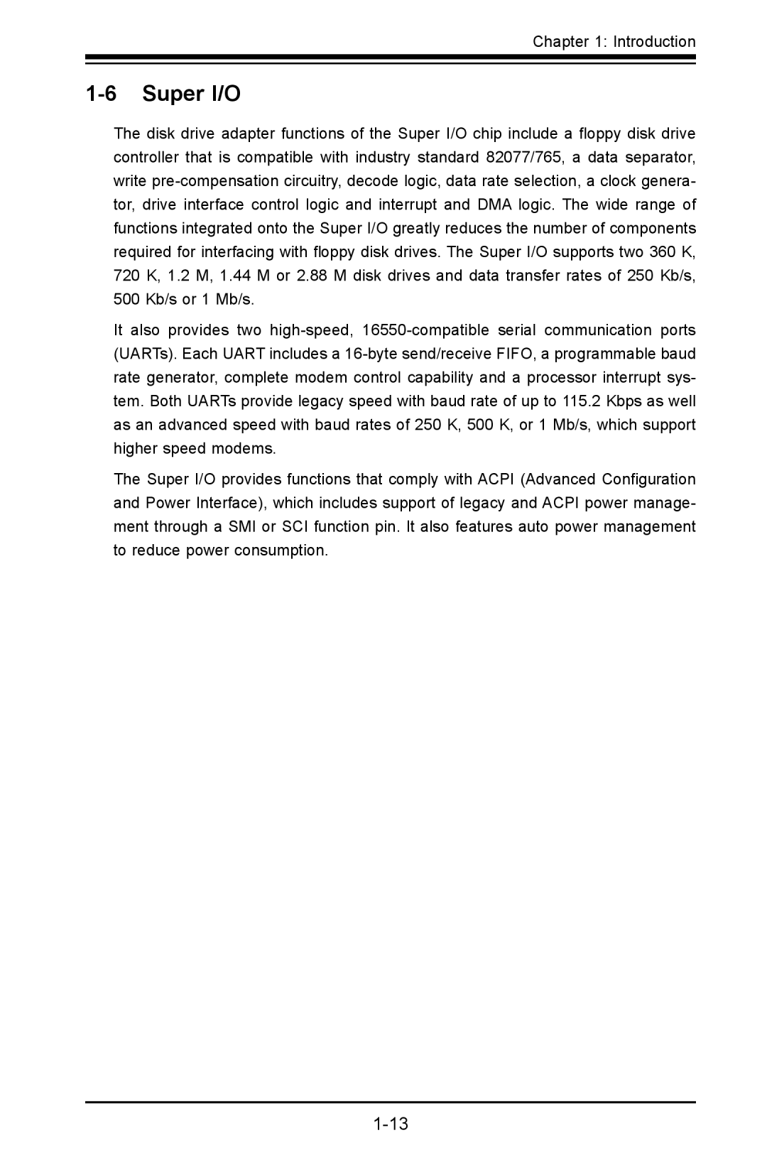 SUPER MICRO Computer X8SIL user manual Super I/O 