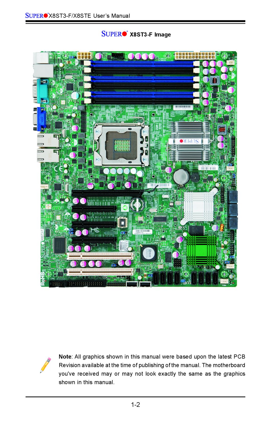 SUPER MICRO Computer user manual X8ST3-F Image, X8ST3-F/X8STE User’s Manual 