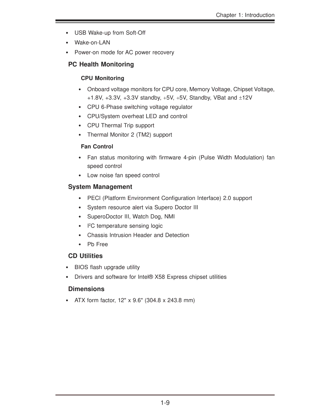 SUPER MICRO Computer X8STI-LN4, X8STI-F, X8STI-3F user manual CPU Monitoring, Fan Control 