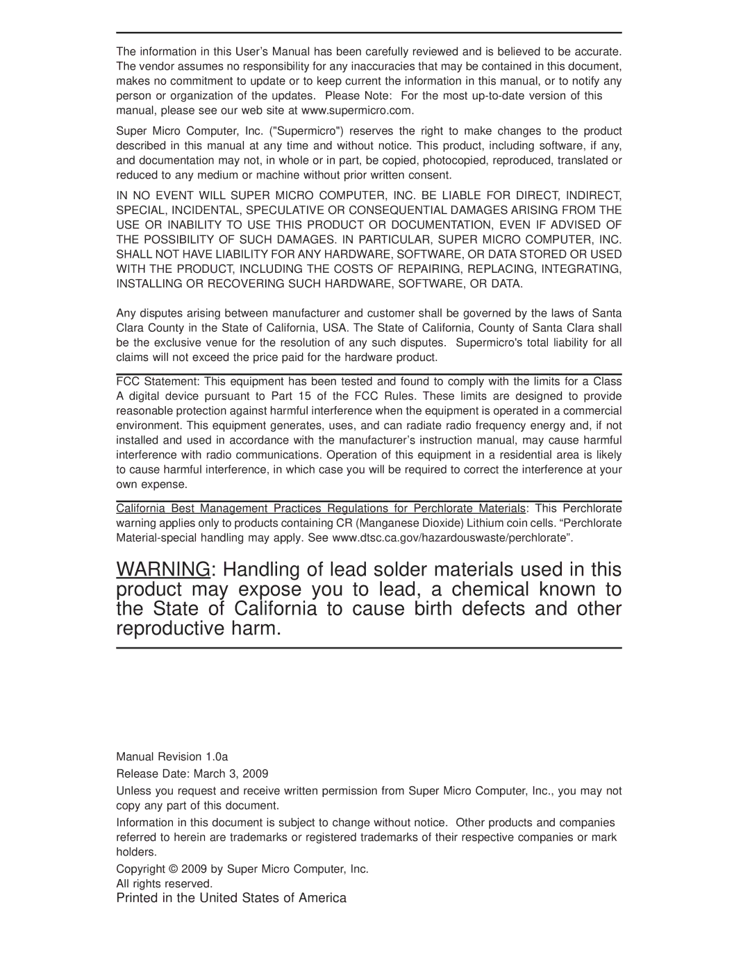 SUPER MICRO Computer X8STI-F, X8STI-LN4, X8STI-3F user manual 