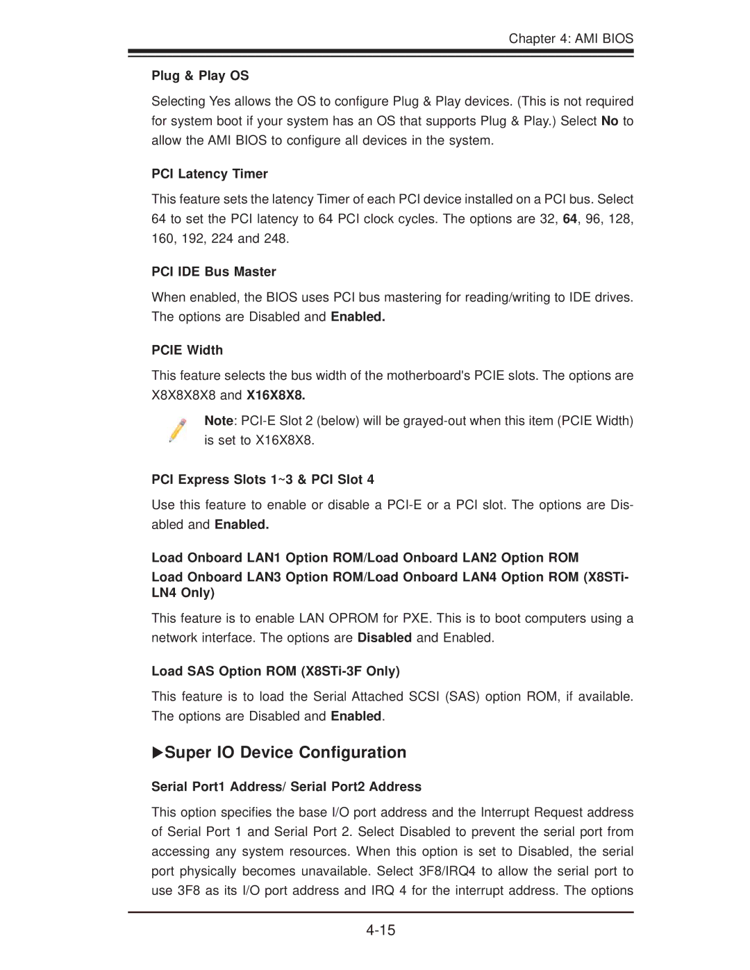 SUPER MICRO Computer X8STI-3F, X8STI-F, X8STI-LN4 user manual XSuper IO Device Conﬁguration 