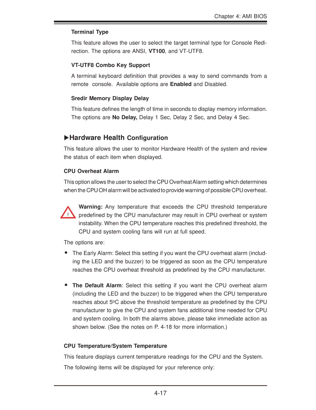 SUPER MICRO Computer X8STI-LN4, X8STI-F, X8STI-3F user manual XHardware Health Conﬁguration 