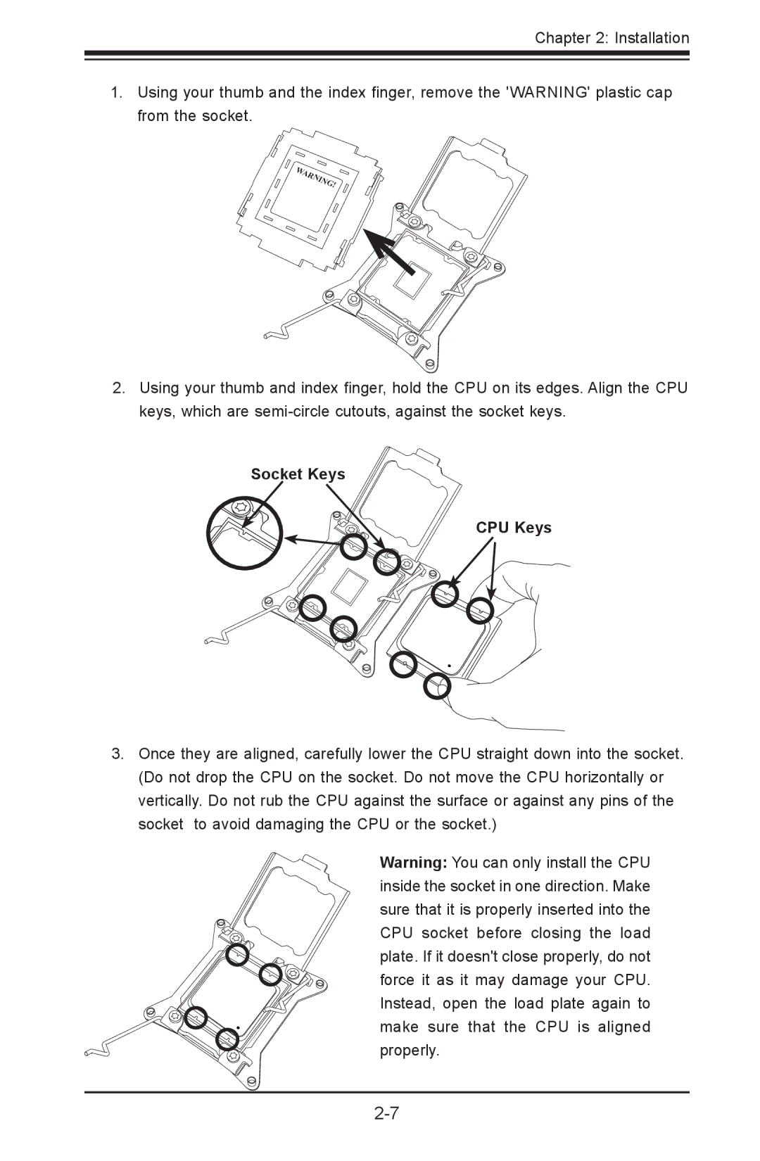 SUPER MICRO Computer X9DRD-iF, X9DRD-LF user manual Socket Keys CPU Keys 