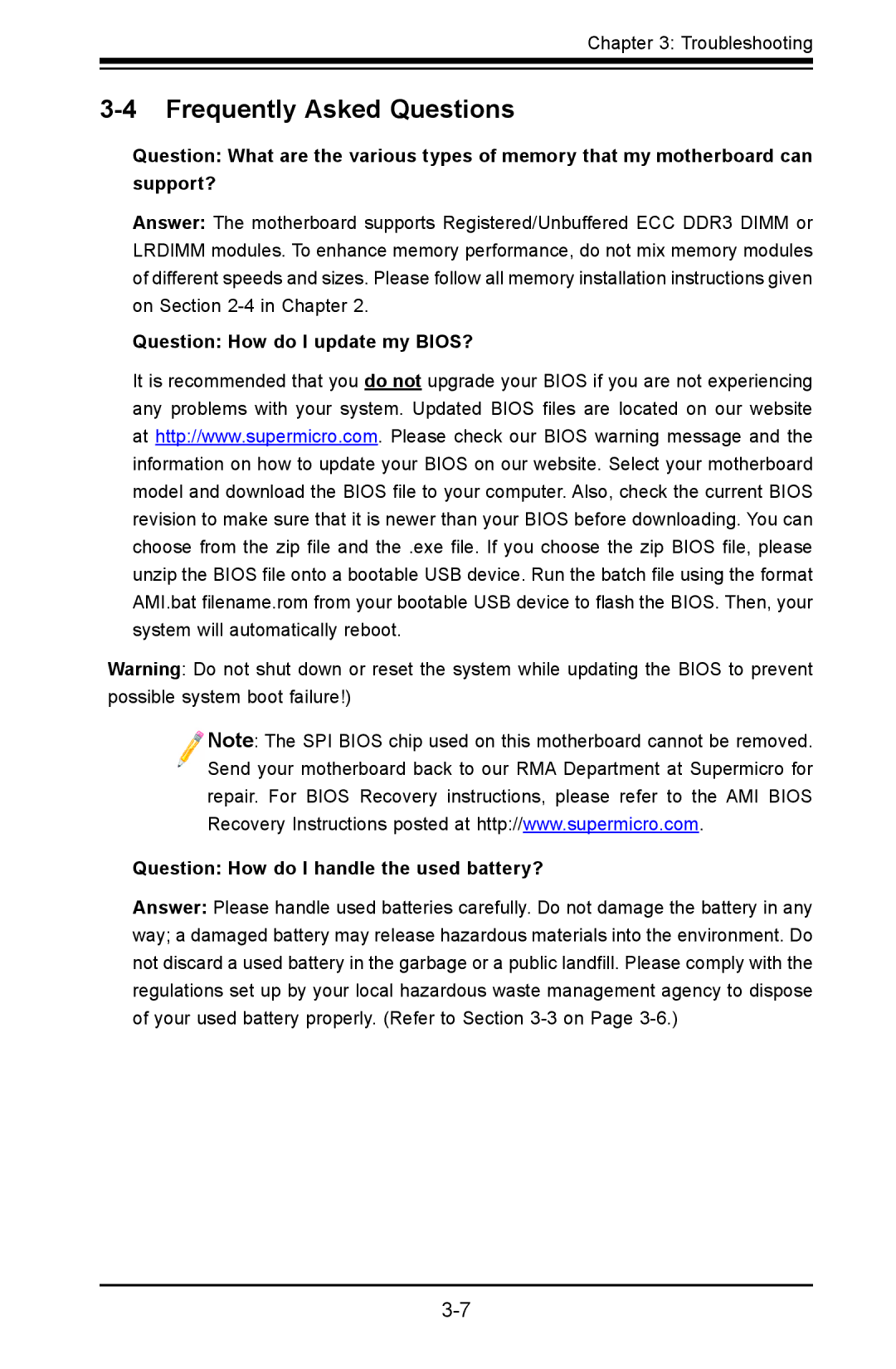 SUPER MICRO Computer X9DRD-iF, X9DRD-LF user manual Frequently Asked Questions 