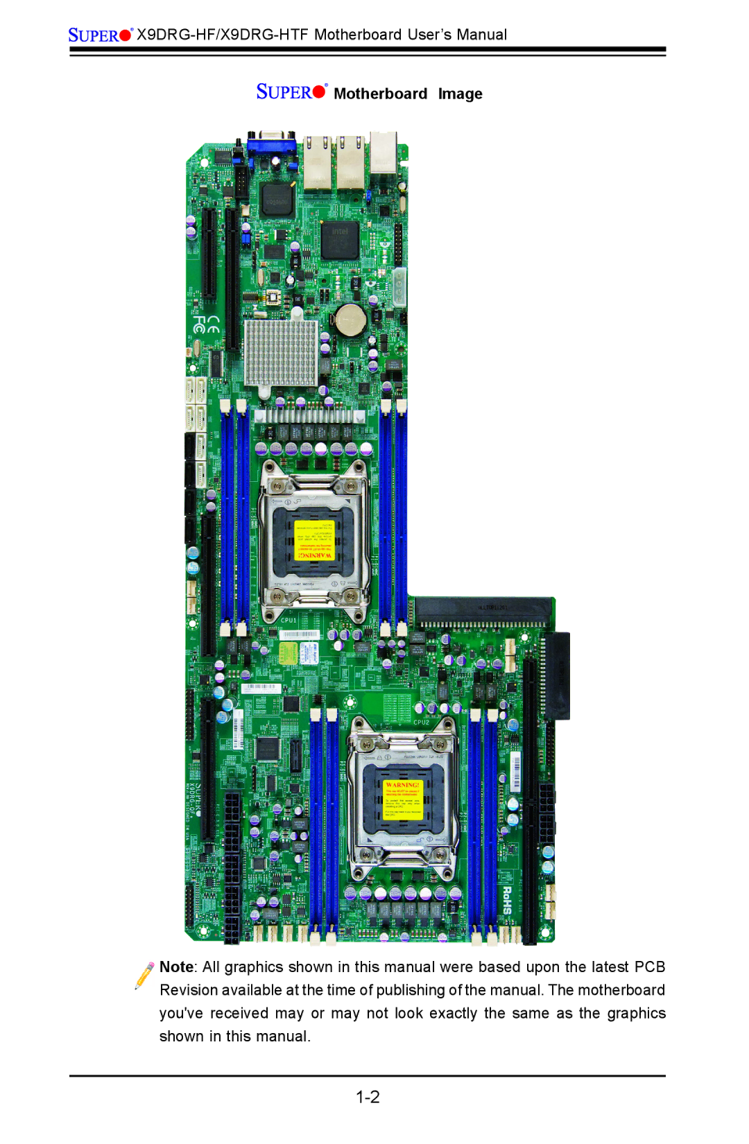 SUPER MICRO Computer X9DRG-HF, X9DRG-HTF user manual Motherboard Image 