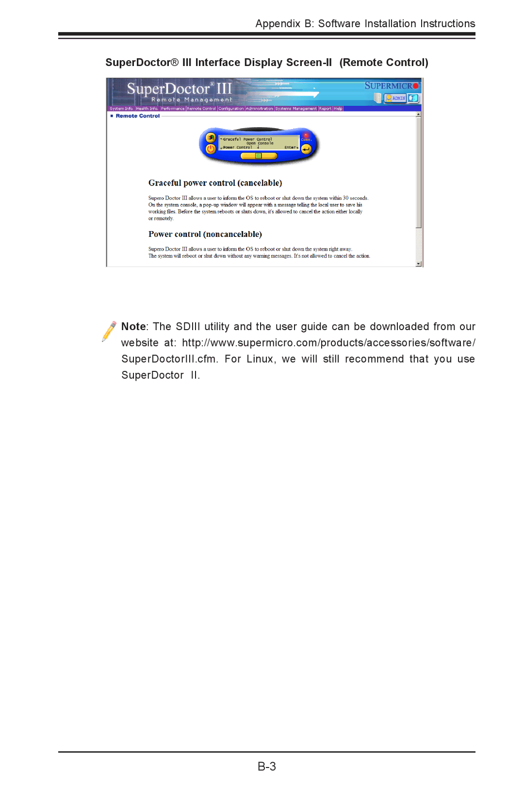 SUPER MICRO Computer X9DRG-HTF, X9DRG-HF user manual SuperDoctor III Interface Display Screen-II Remote Control 