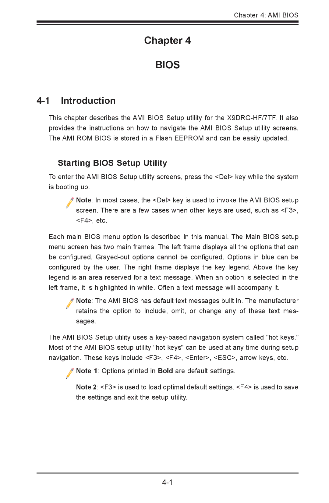 SUPER MICRO Computer X9DRG-HTF, X9DRG-HF user manual Introduction, Starting Bios Setup Utility 