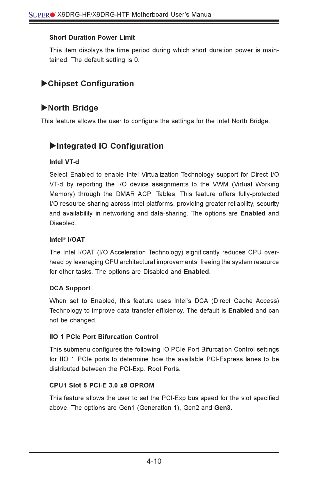 SUPER MICRO Computer X9DRG-HF, X9DRG-HTF user manual Chipset Configuration North Bridge, Integrated IO Configuration 