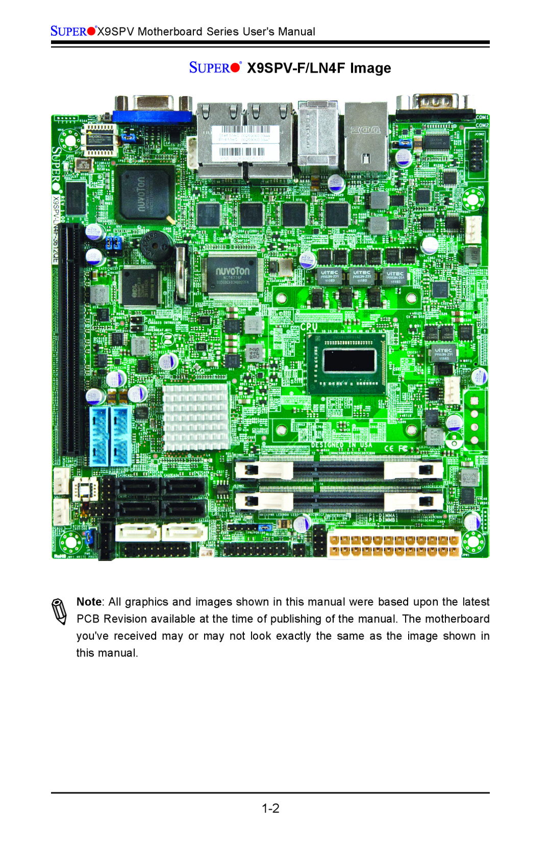 SUPER MICRO Computer X9SPV-LN4F user manual X9SPV-F/LN4F Image 