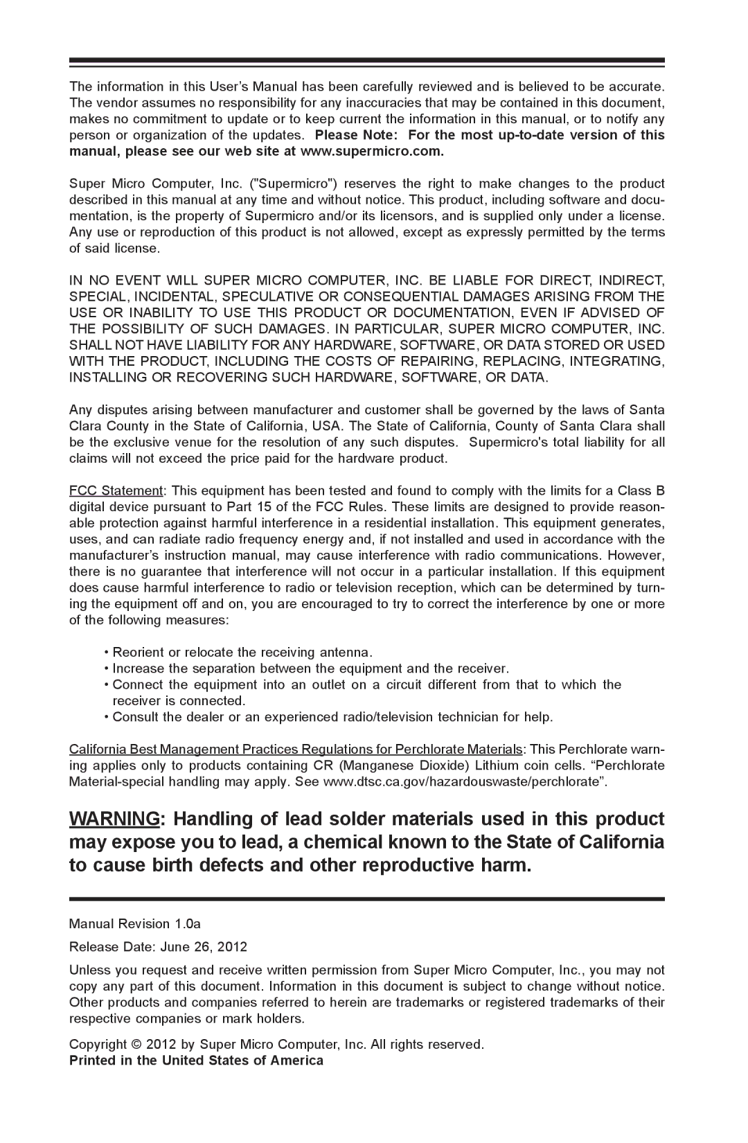 SUPER MICRO Computer X9SPV-F, X9SPV-LN4F user manual 