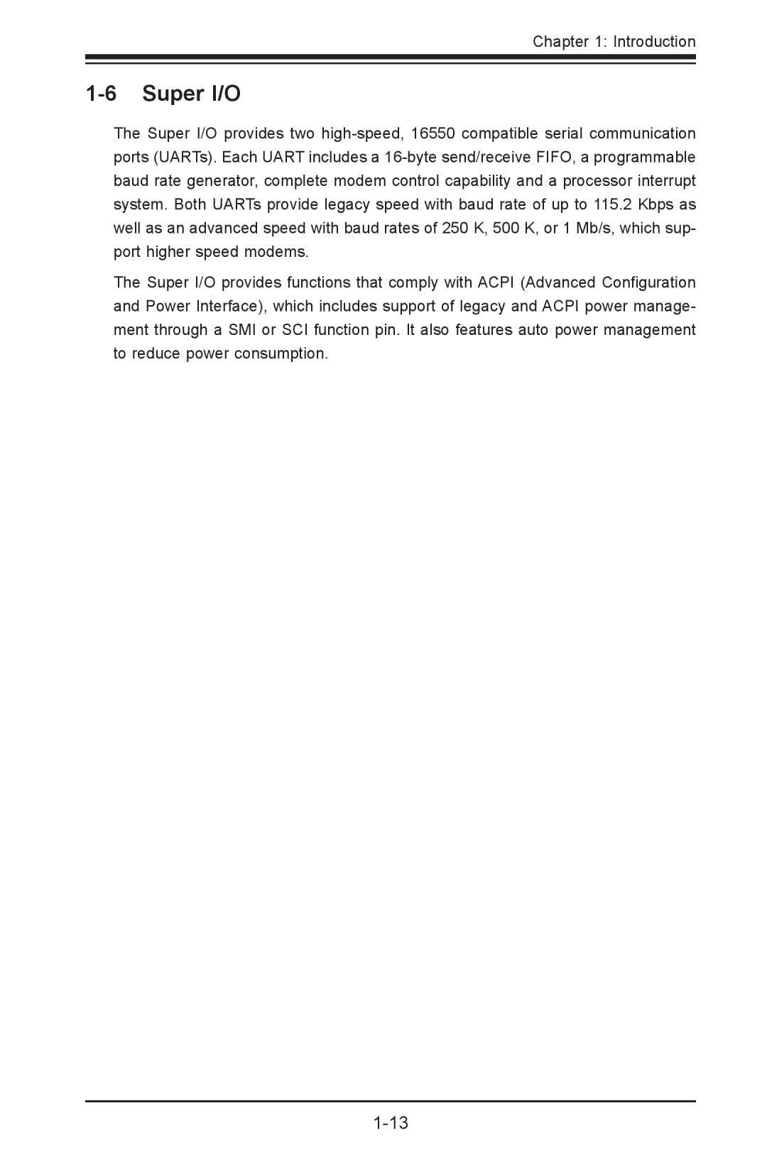 SUPER MICRO Computer X9SPV-LN4F, X9SPV-F user manual Super I/O 