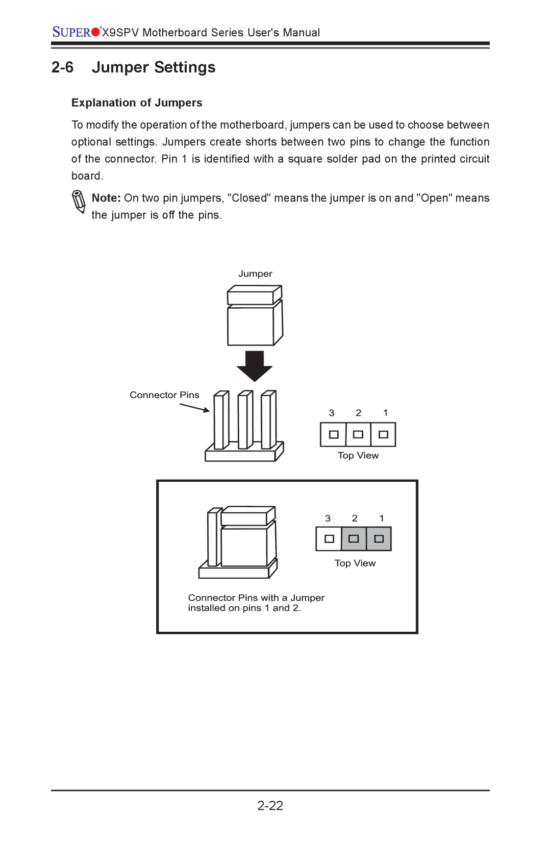 SUPER MICRO Computer X9SPV-F, X9SPV-LN4F user manual Jumper Settings, Explanation of Jumpers 