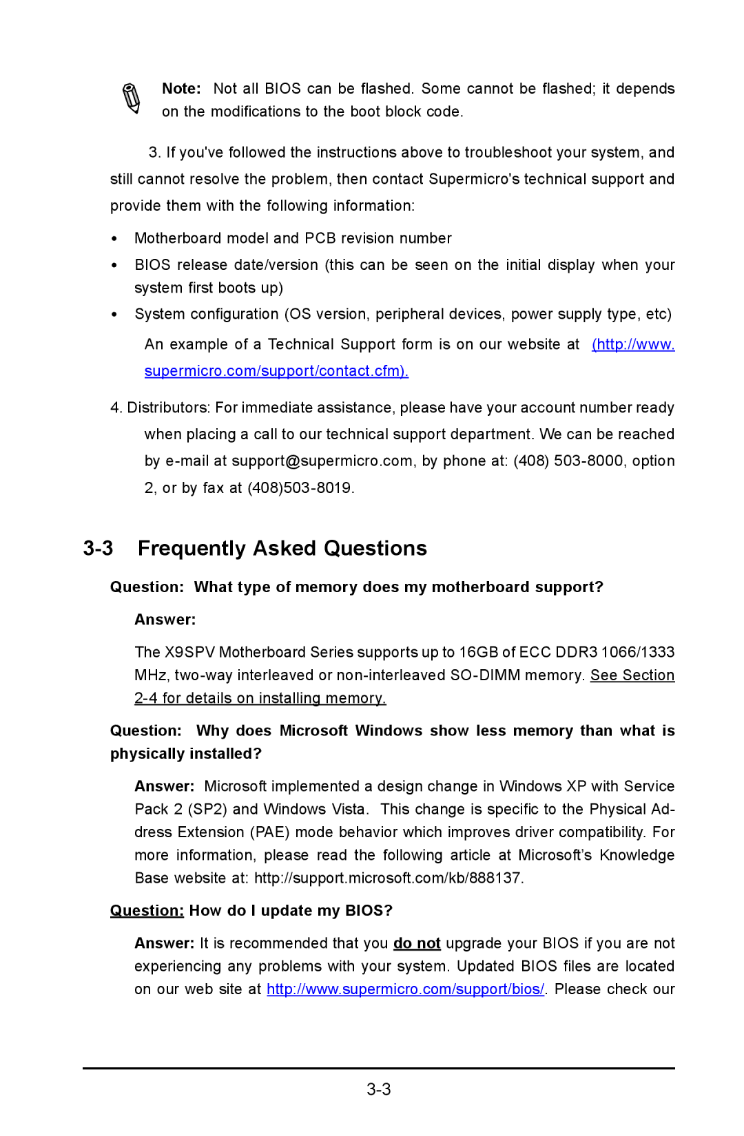 SUPER MICRO Computer X9SPV-LN4F, X9SPV-F user manual Frequently Asked Questions 