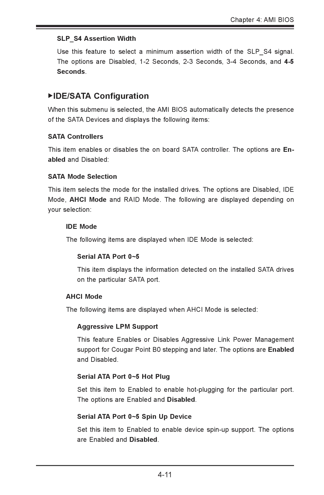 SUPER MICRO Computer X9SPV-LN4F, X9SPV-F user manual IDE/SATA Configuration 