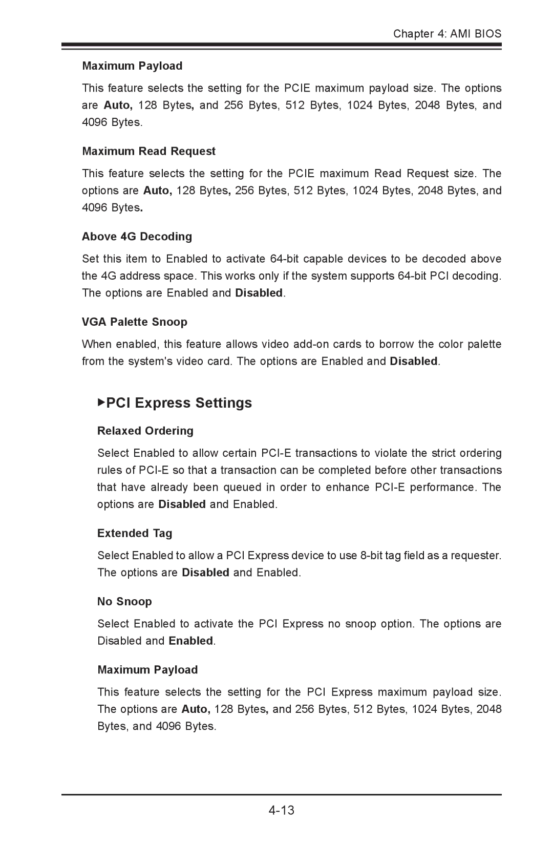 SUPER MICRO Computer X9SPV-LN4F, X9SPV-F user manual PCI Express Settings 