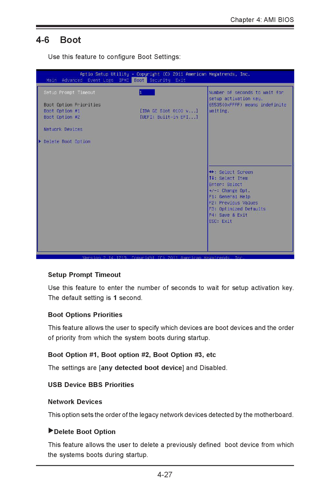 SUPER MICRO Computer X9SPV-LN4F, X9SPV-F user manual Boot 