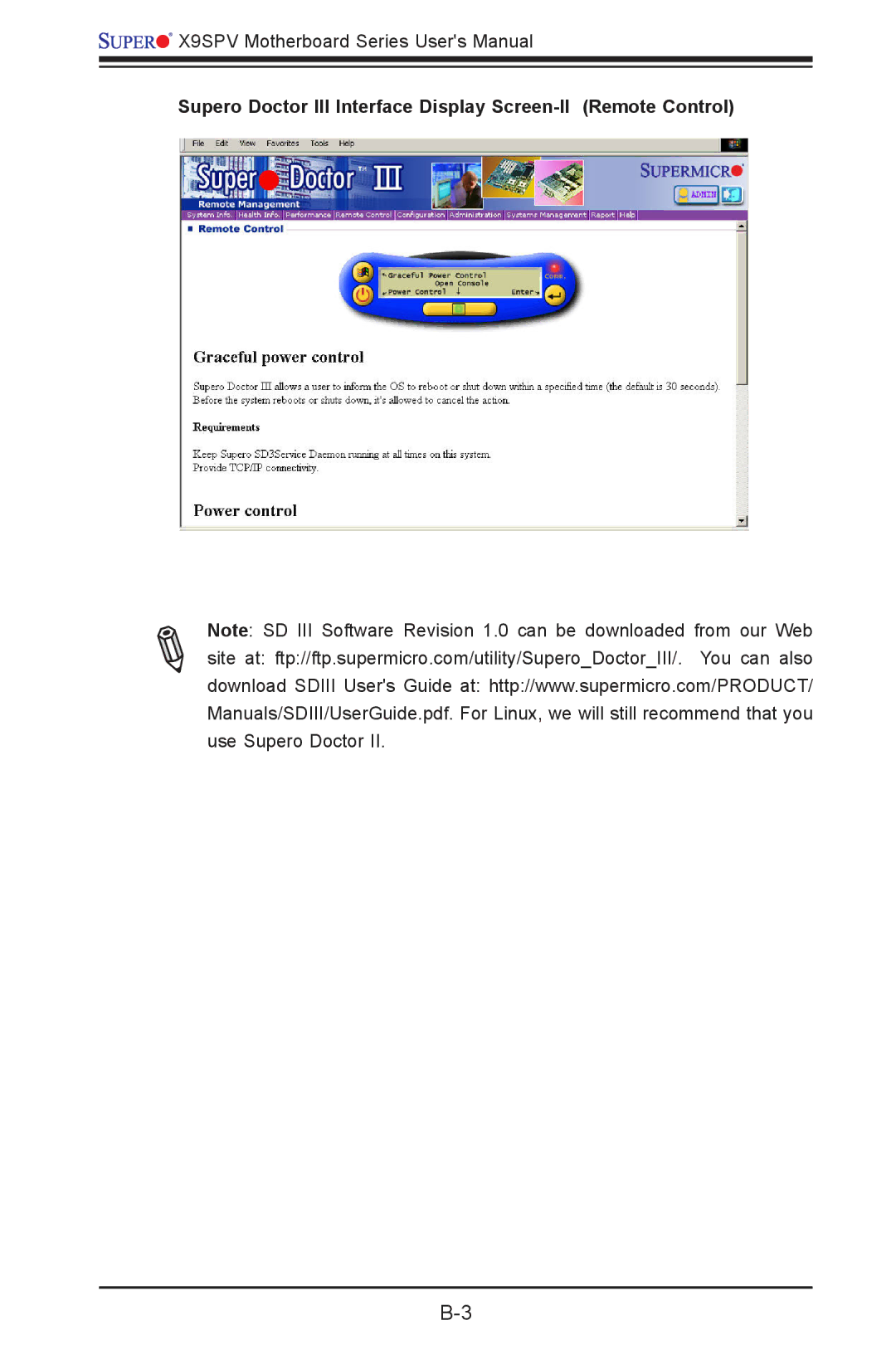 SUPER MICRO Computer X9SPV-LN4F, X9SPV-F user manual Supero Doctor III Interface Display Screen-II Remote Control 