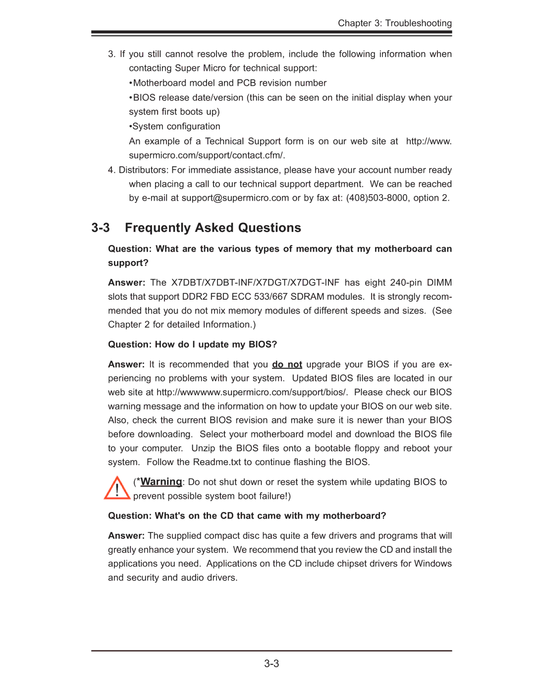 SUPER MICRO Computer XDGT, X7DGT-INF, X7DBT-INF user manual Frequently Asked Questions 