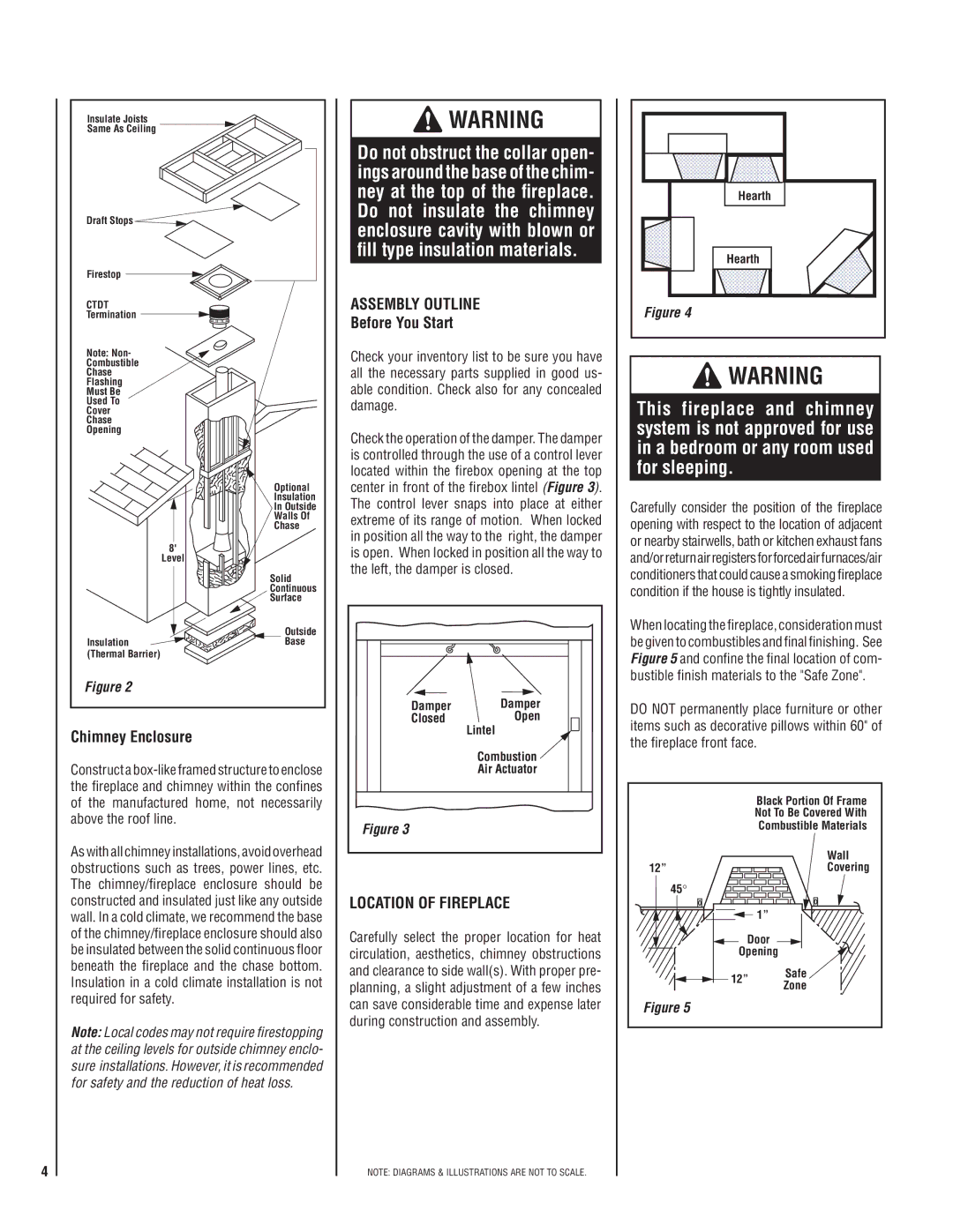 Superior BC36MH, BCD36MH Chimney Enclosure, Assembly Outline, Before You Start, Location of Fireplace, Damper Closed Open 