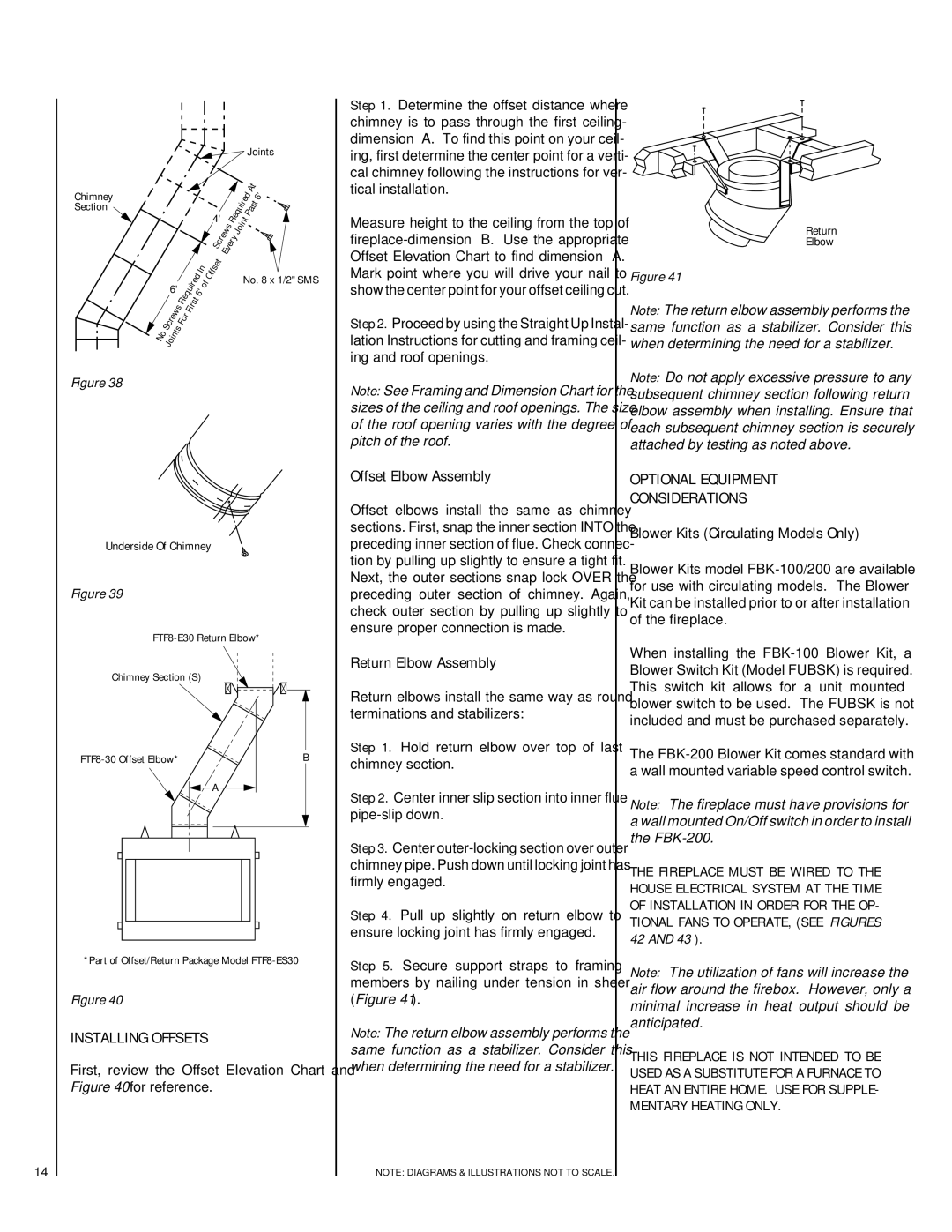 Superior BC-36, BCI-36 Installing Offsets, Offset Elbow Assembly, Return Elbow Assembly, Optional Equipment Considerations 