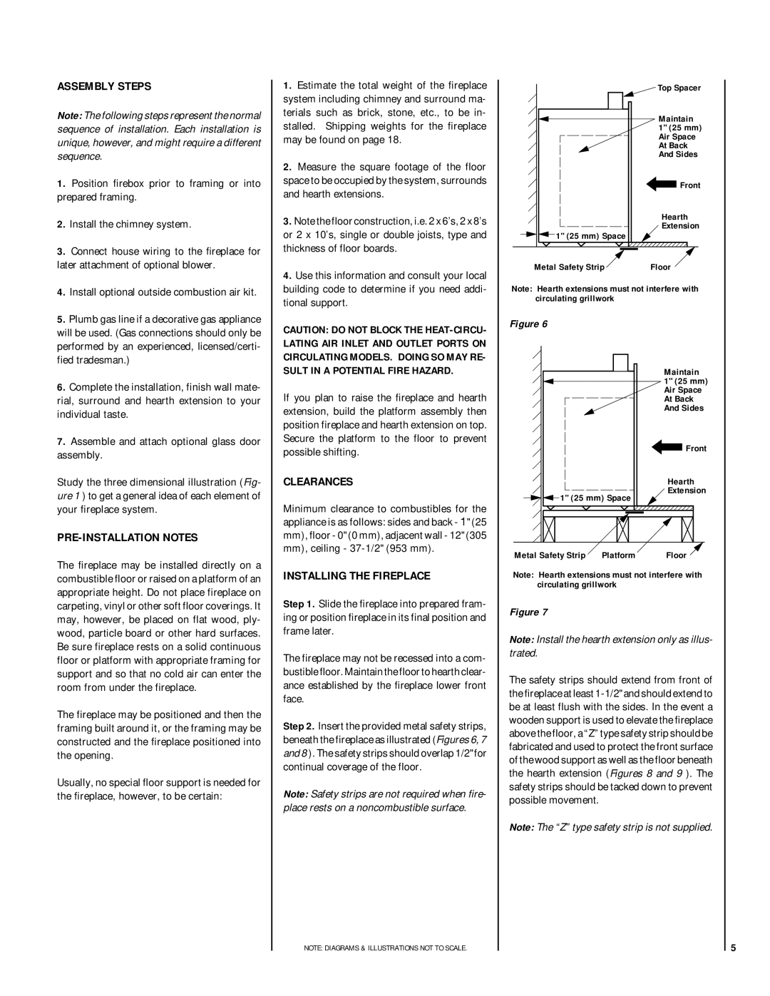 Superior BR-36-2, BCI-36, BC-36-2 Assembly Steps, PRE-INSTALLATION Notes, Clearances, Installing the Fireplace 