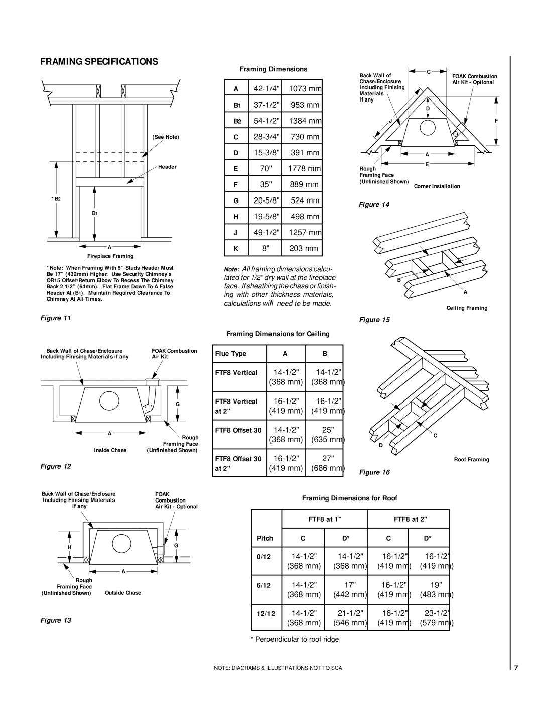 Superior BC-36-2, BCI-36, BR-36-2 installation instructions Framing Specifications 