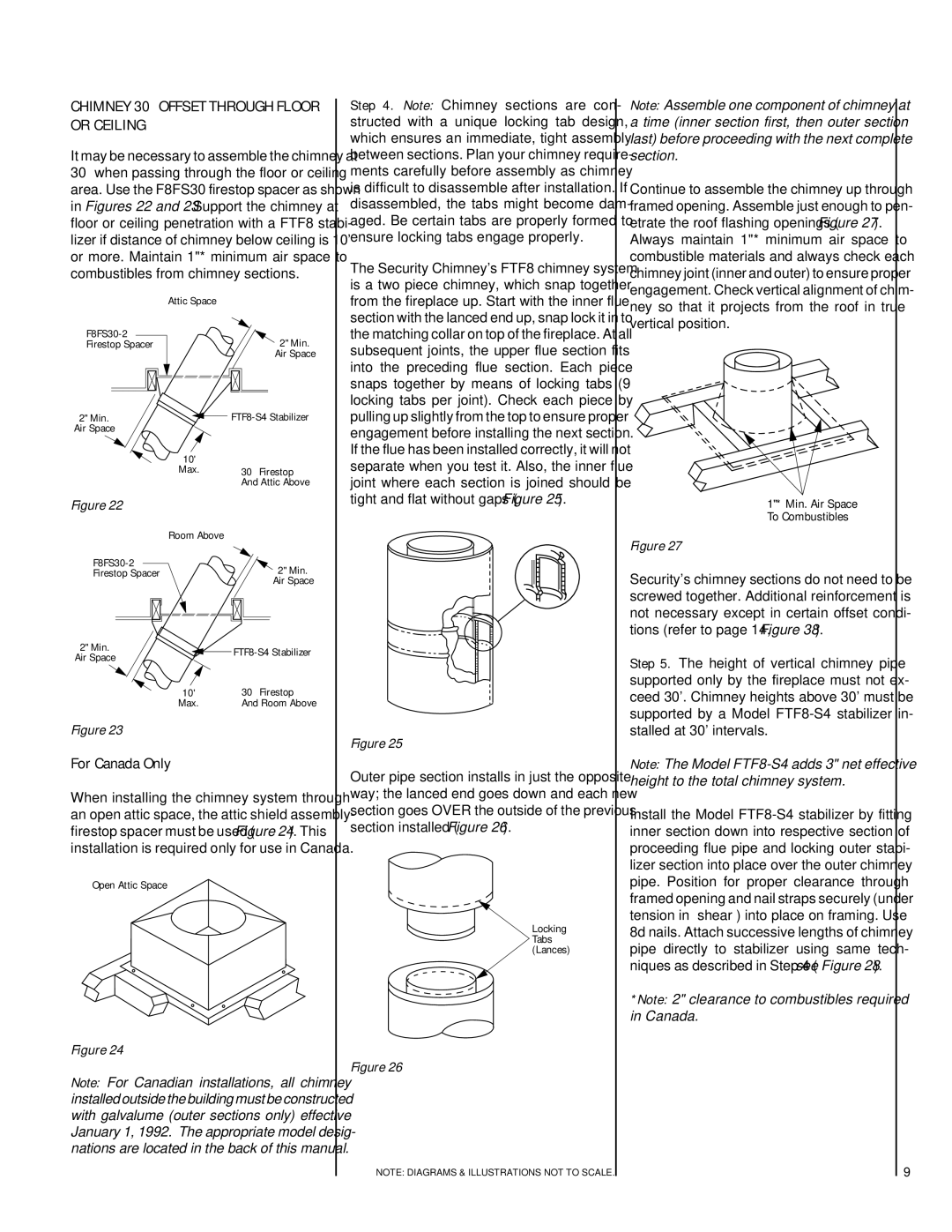 Superior BR-36-2, BCI-36, BC-36-2 installation instructions Or Ceiling, For Canada Only, Open Attic Space 