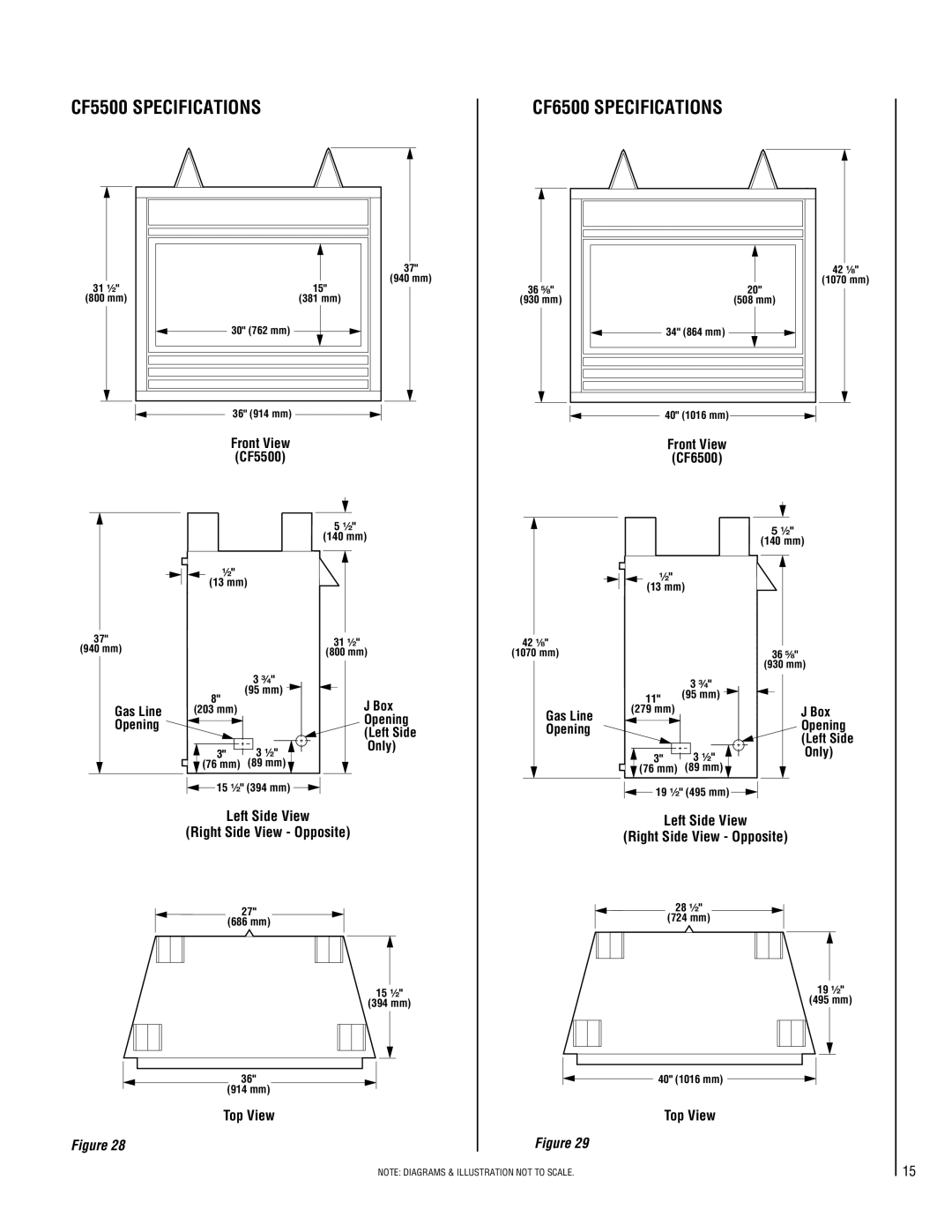 Superior CF6500-CMN, CF6500-CMP, CF5500-CMP, CF5500-CMN installation instructions CF5500 Specifications, CF6500 Specifications 