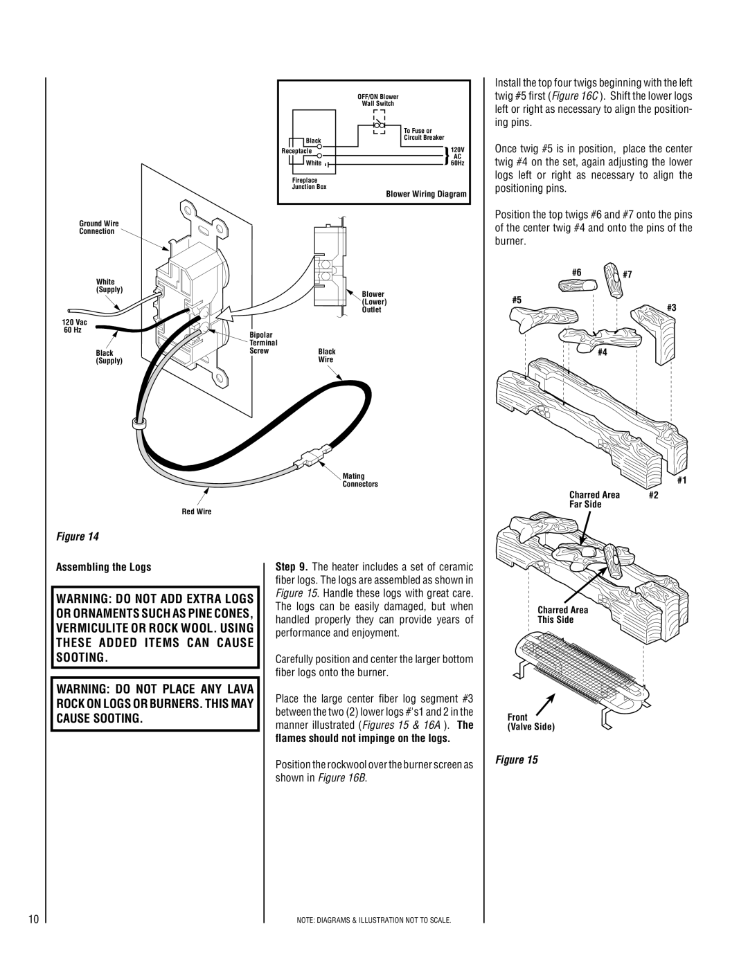 Superior CFPF-CMN, CFPF-CMP, CFST-CMP, CFST-CMN Assembling the Logs, Flames should not impinge on the logs 