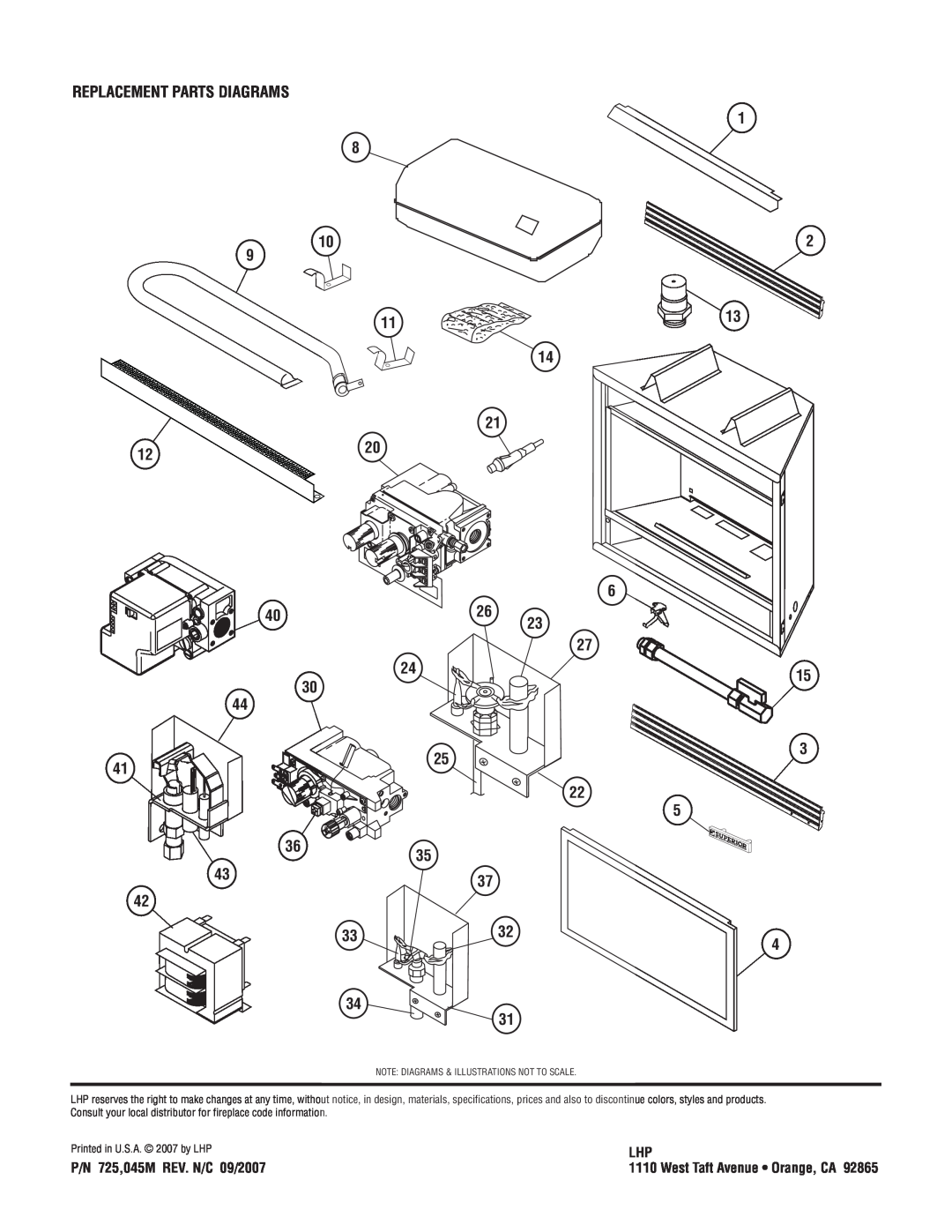 Superior SSDVT-3328CNM manual Replacement Parts Diagrams 