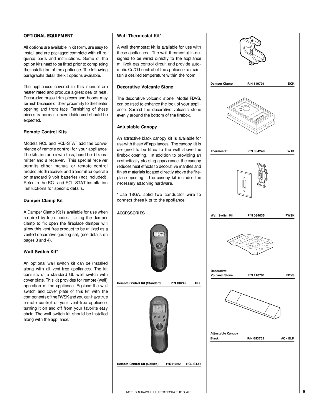 Superior VFGL-18MSP-4 SERIES*, VFGL-28MSN-4 SERIES*, VFGL-28VSN-4 SERIES, VFGL-24MSP-4 SERIES* dimensions Optional Equipment 