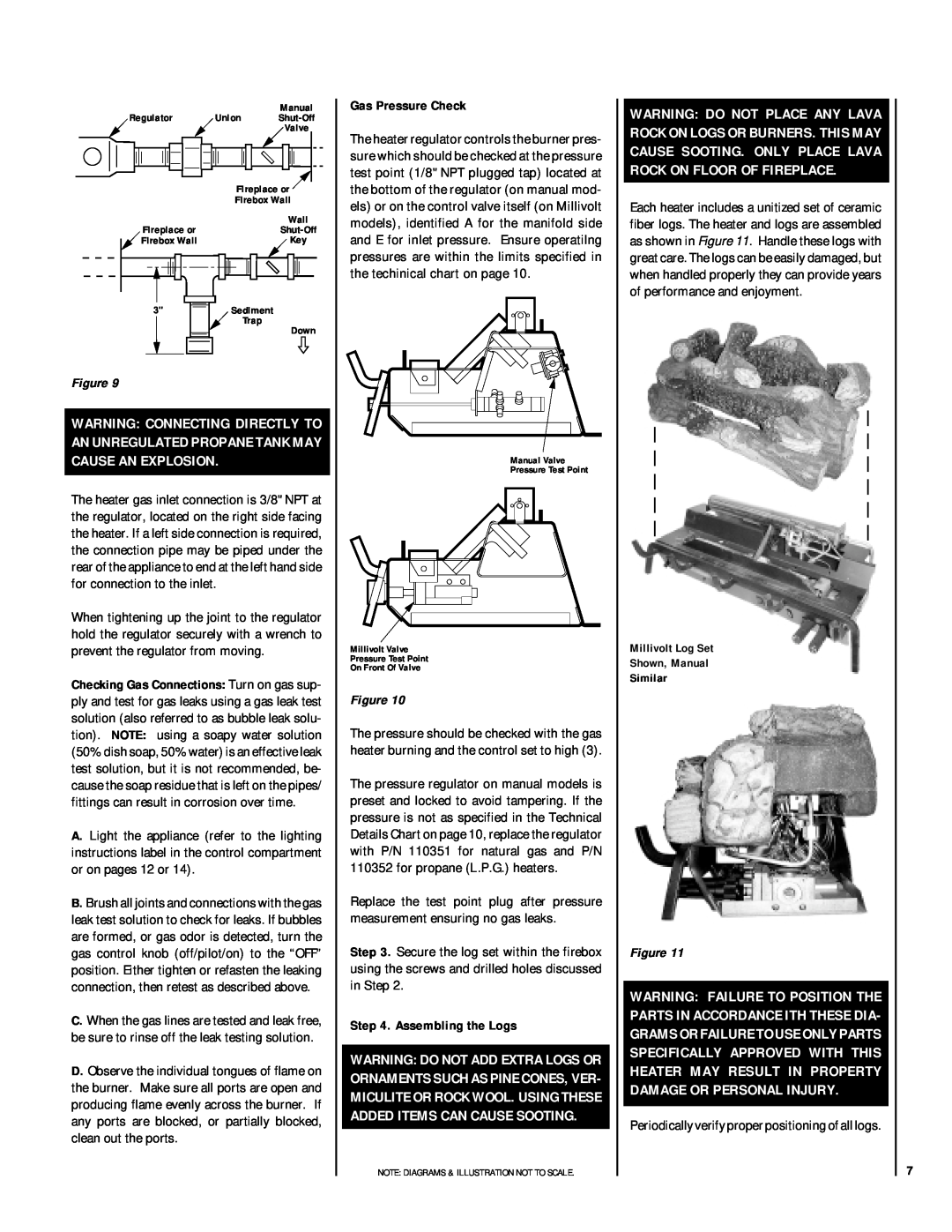 Superior VFGL-24MSN-4 SERIES* dimensions Gas Pressure Check, Assembling the Logs, Millivolt Log Set Shown, Manual Similar 