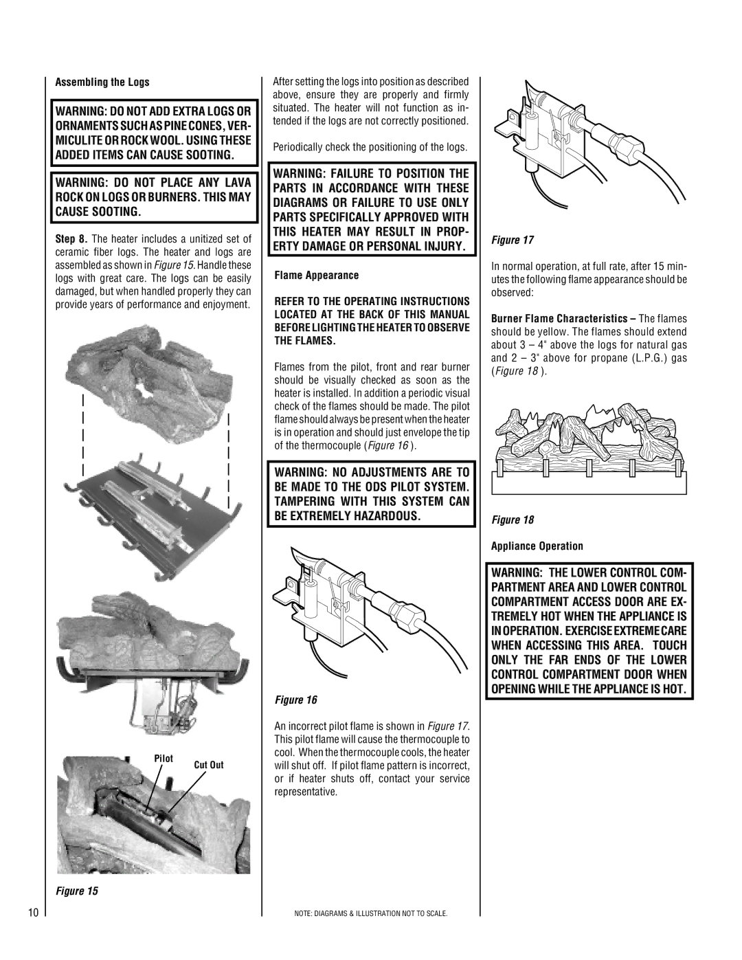 Superior VFST-CMN-2, VFST-CMP-2, VFPF-CMP-2, VFPF-CMN-2 installation instructions Assembling the Logs, Flame Appearance 