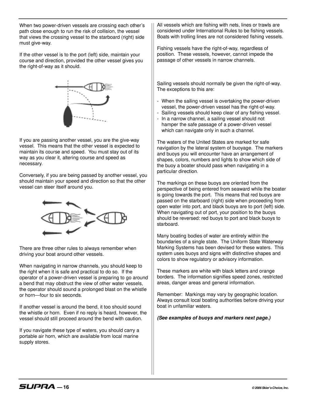 Supra SUPRA, THE LOGO manual See examples of buoys and markers next 