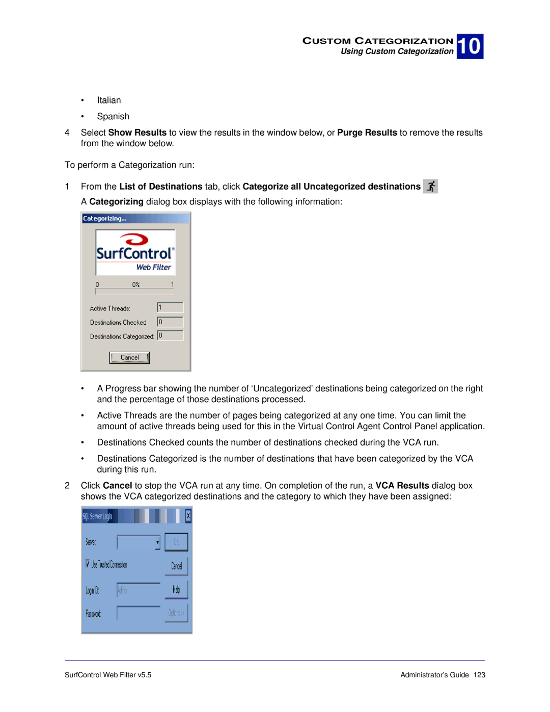 Surf Control 5.5 manual Using Custom Categorization 