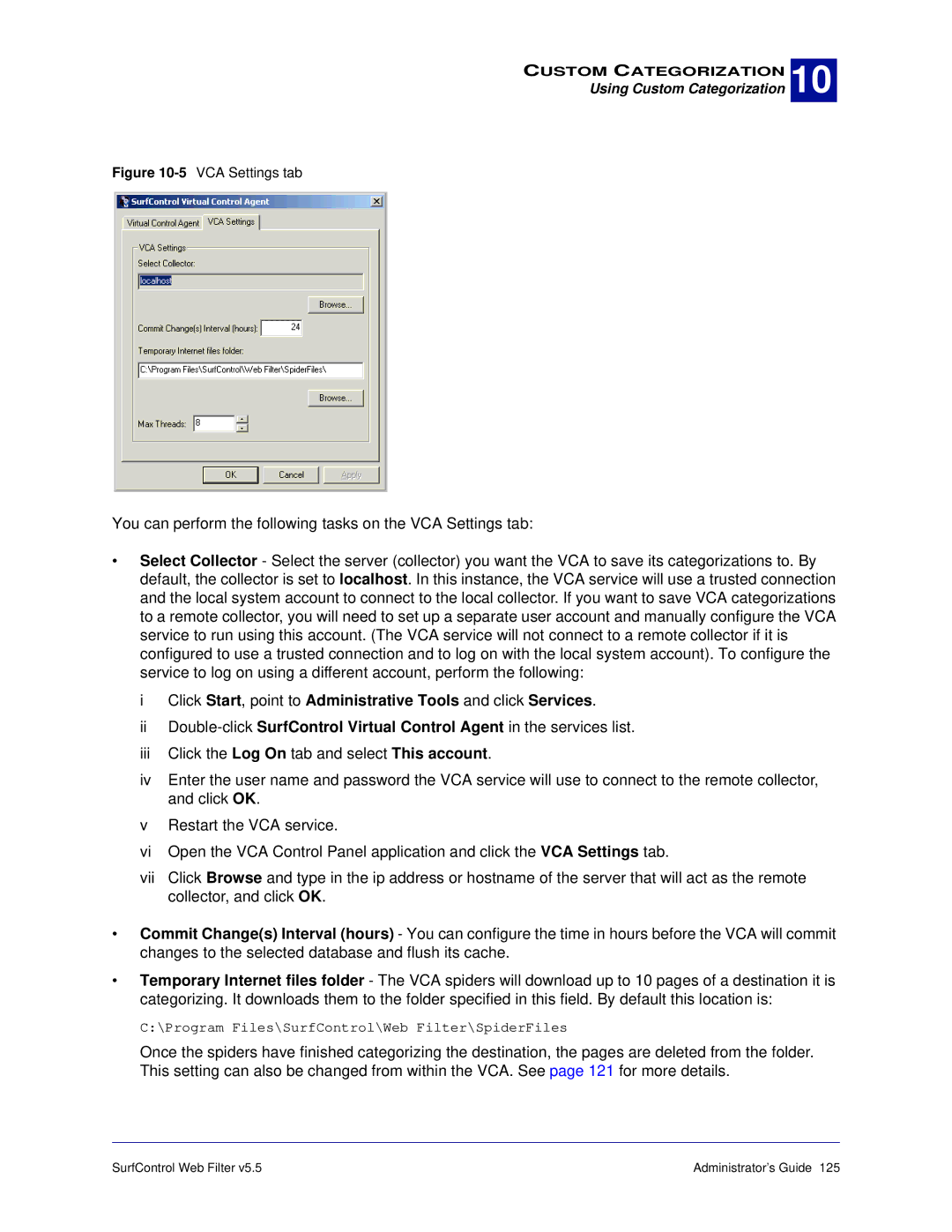 Surf Control 5.5 manual Program Files\SurfControl\Web Filter\SpiderFiles 