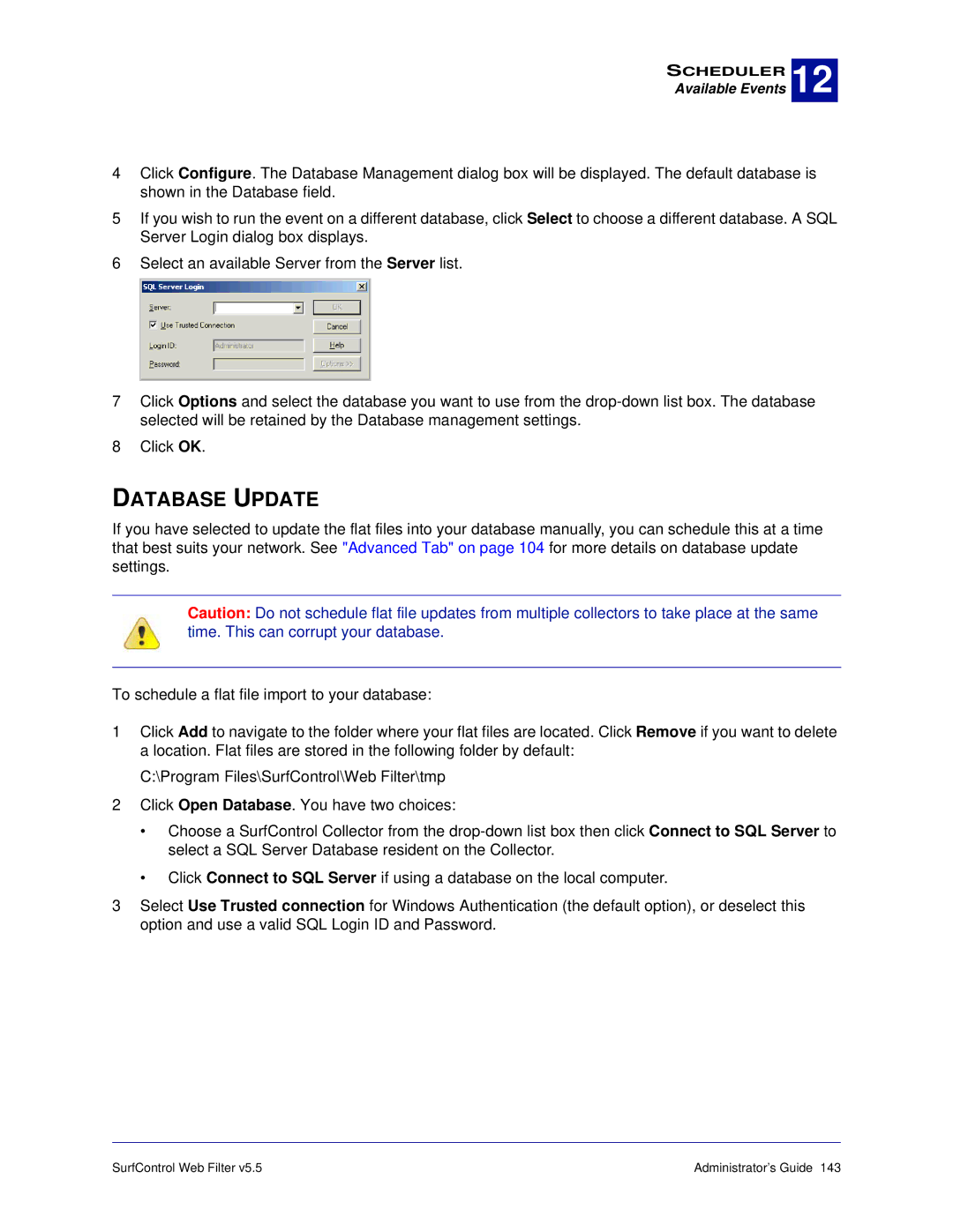 Surf Control 5.5 manual Database Update 