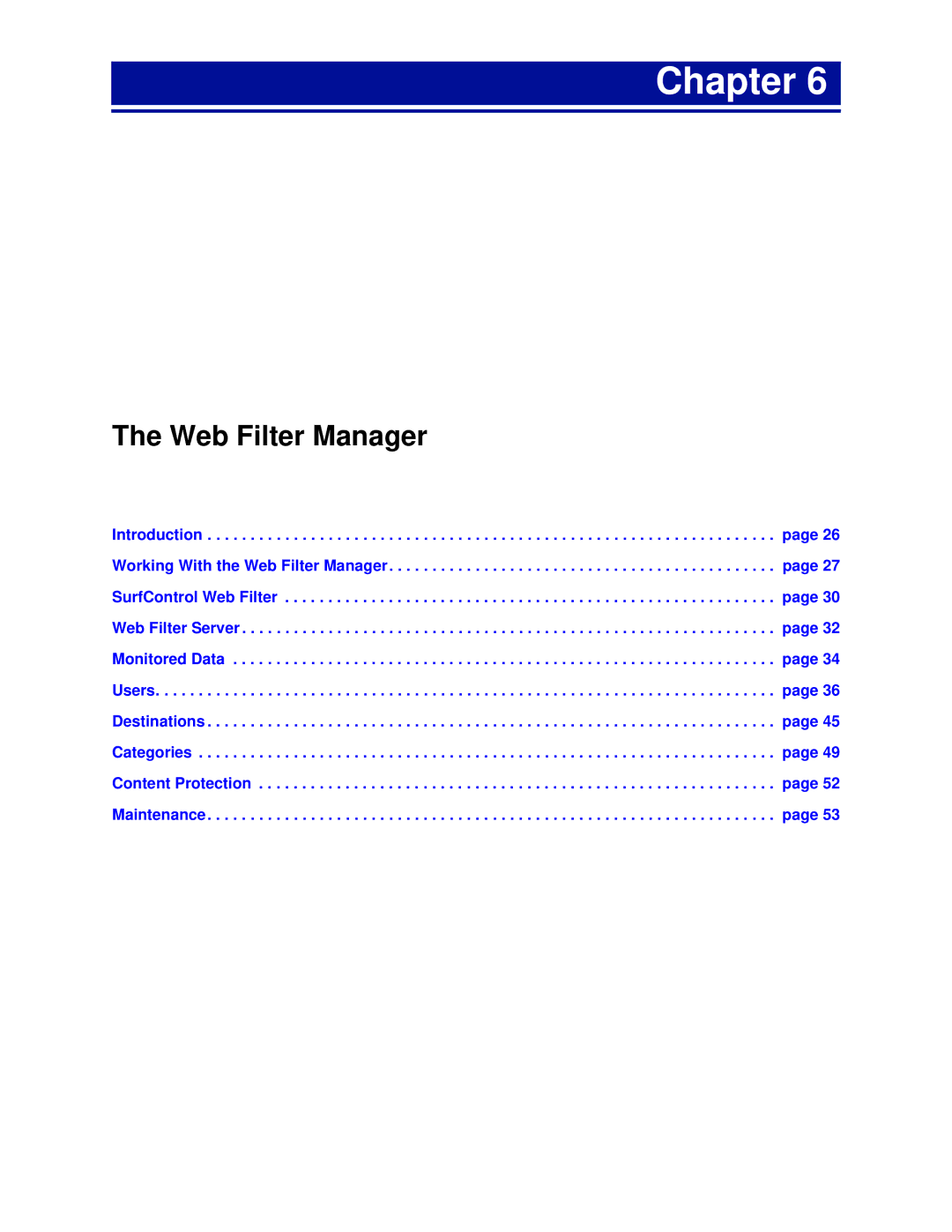 Surf Control 5.5 manual Web Filter Manager 