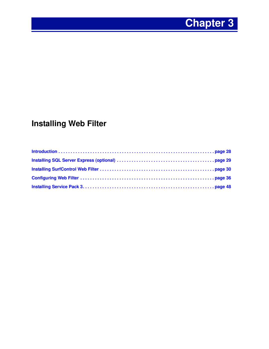 Surf Control v5.5 manual Installing Web Filter 