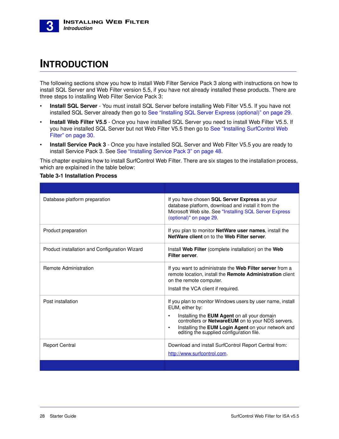 Surf Control v5.5 manual Installation Process, NetWare client on to the Web Filter server 